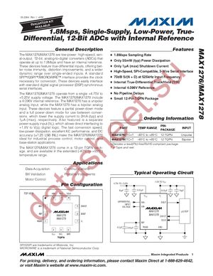 MAX1278ETC+T datasheet  